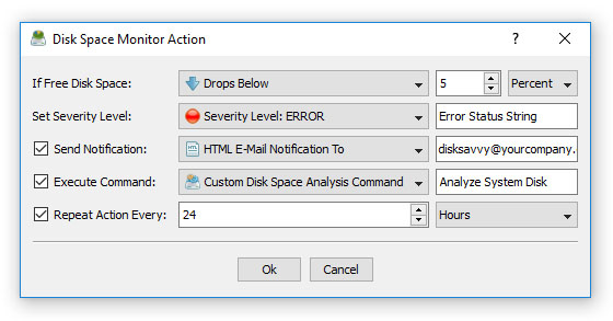 DiskSavvy Server Disk Space Monitor Action