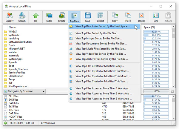 View Top Directories by Disk Space Usage